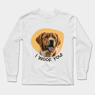 Dog saying I woof you ,brafdesign Long Sleeve T-Shirt